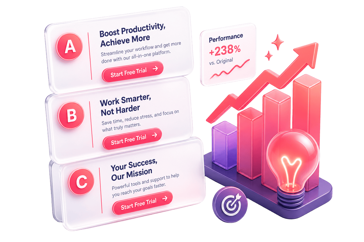 A/B copy variants with performance angles