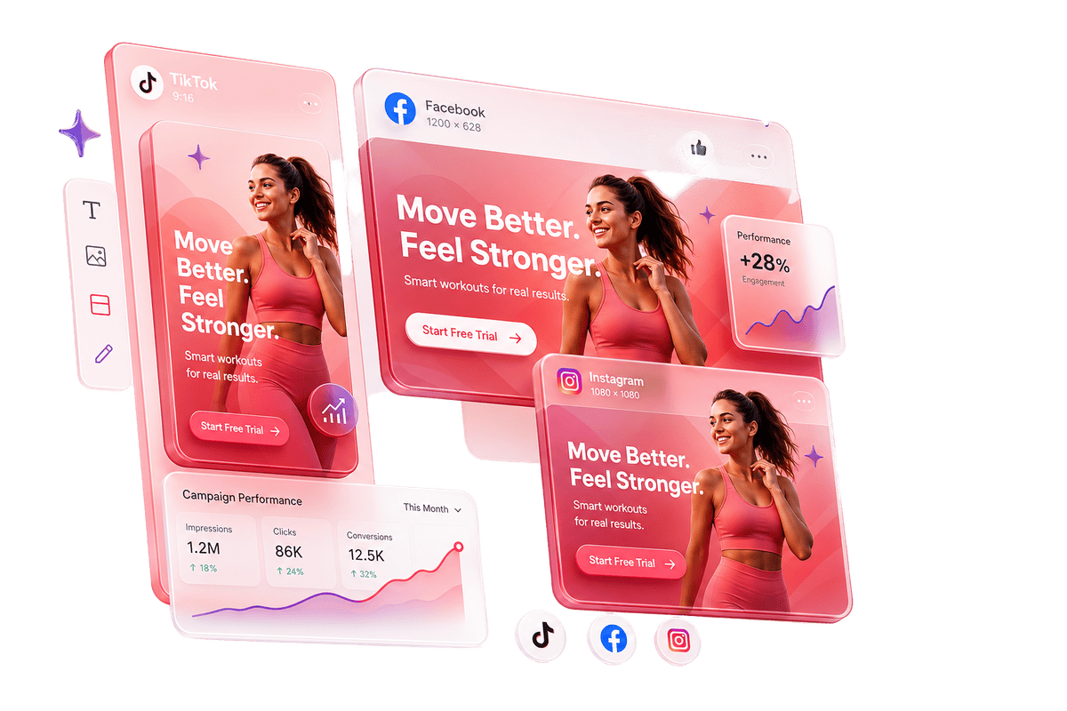Static feed ads, ready for every platform