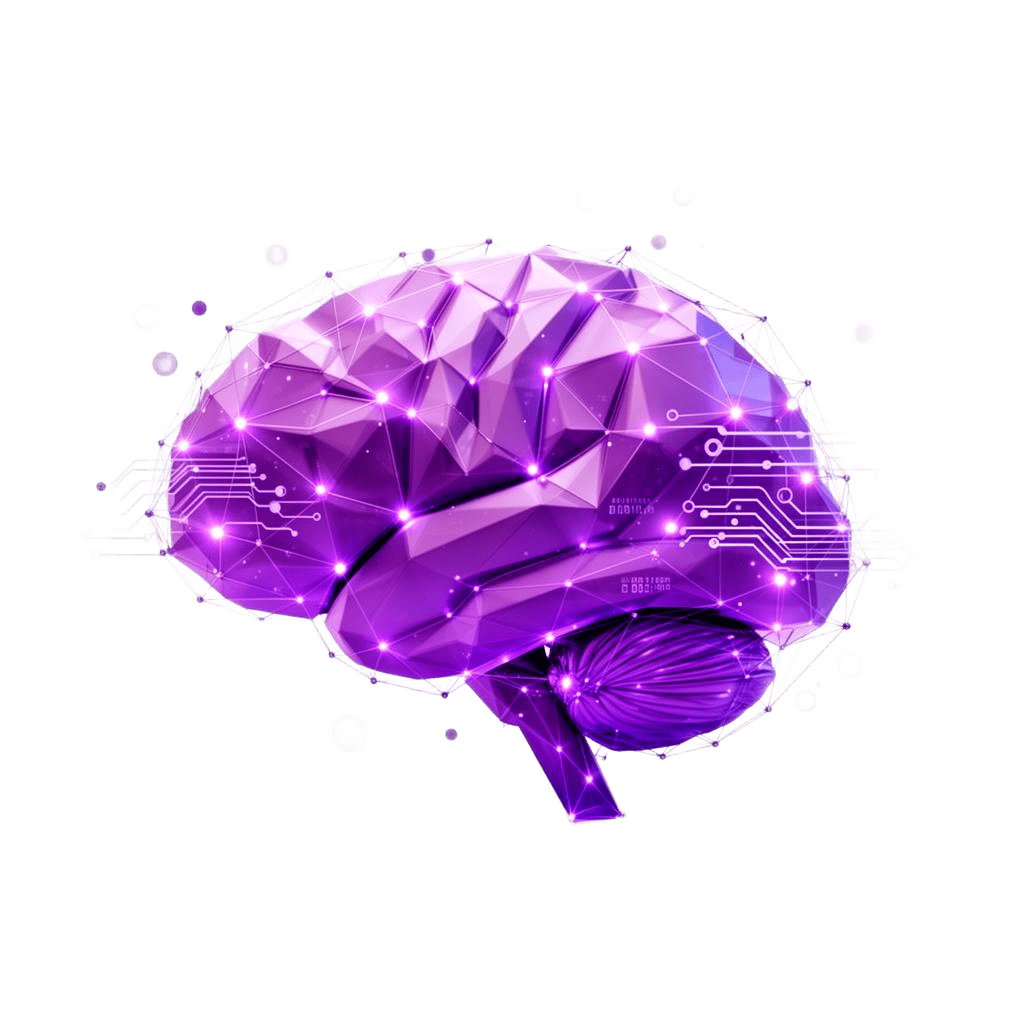 Glowing geometric brain made of nodes — illustration of AI validation engines