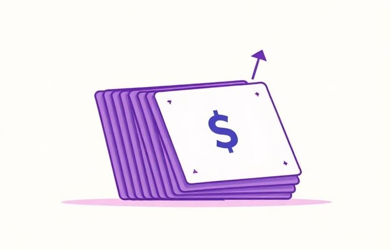 Pitch deck stack with dollar accent