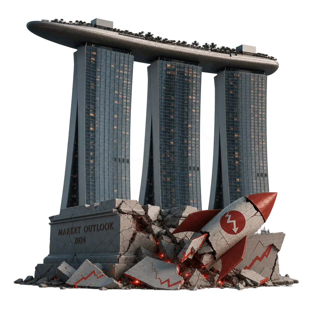 Failed startups in Singapore — editorial illustration