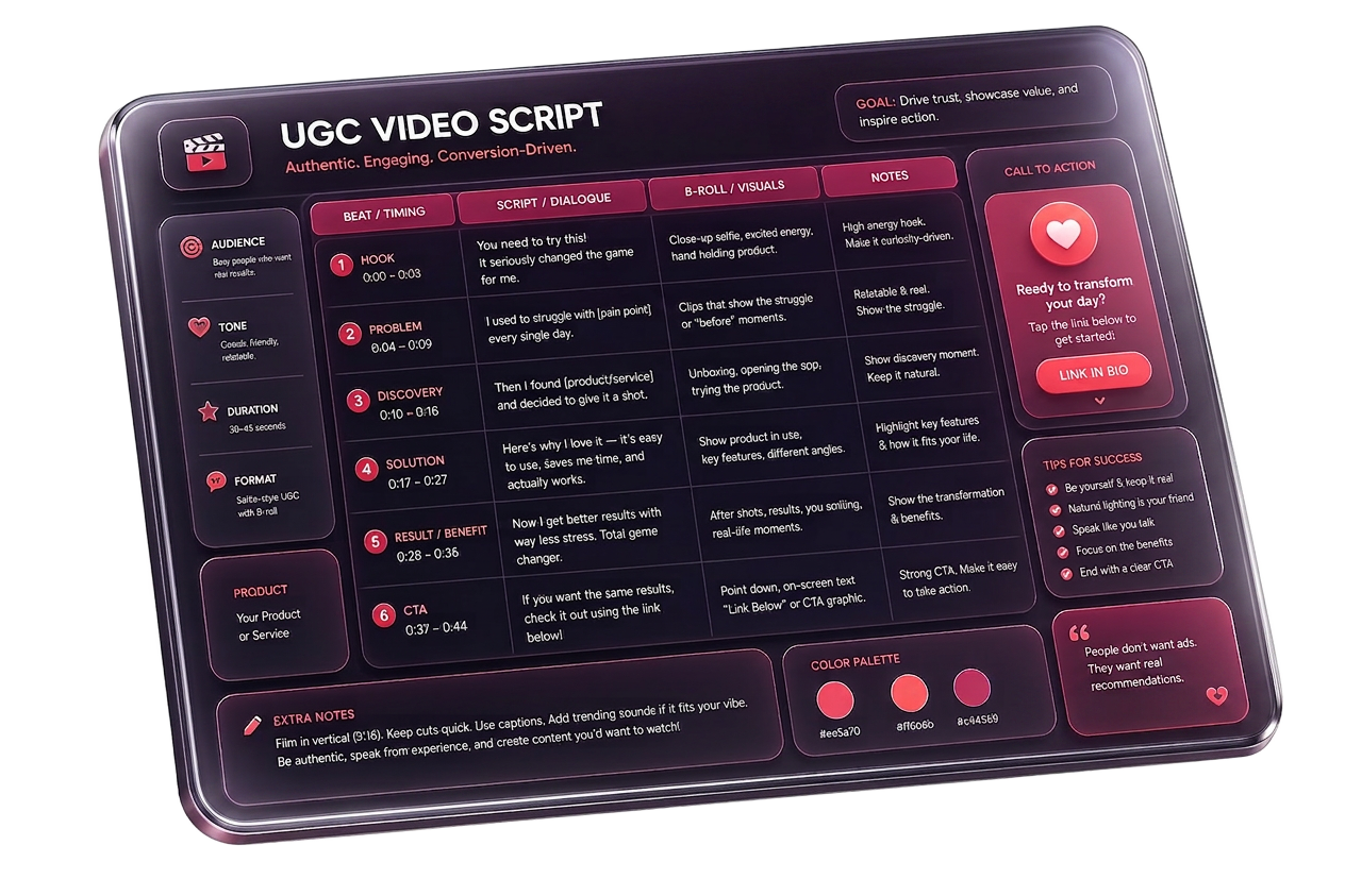 Beat-by-beat video script