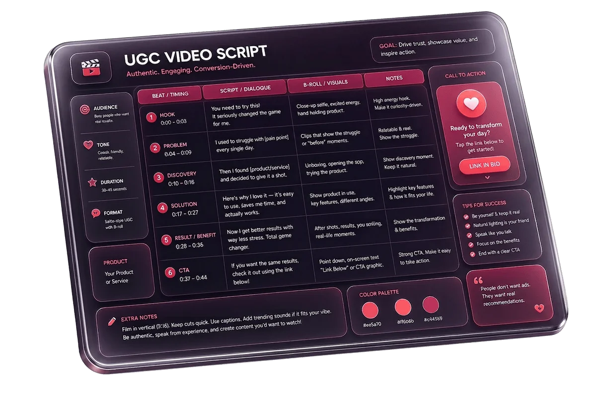 Beat-by-beat video script