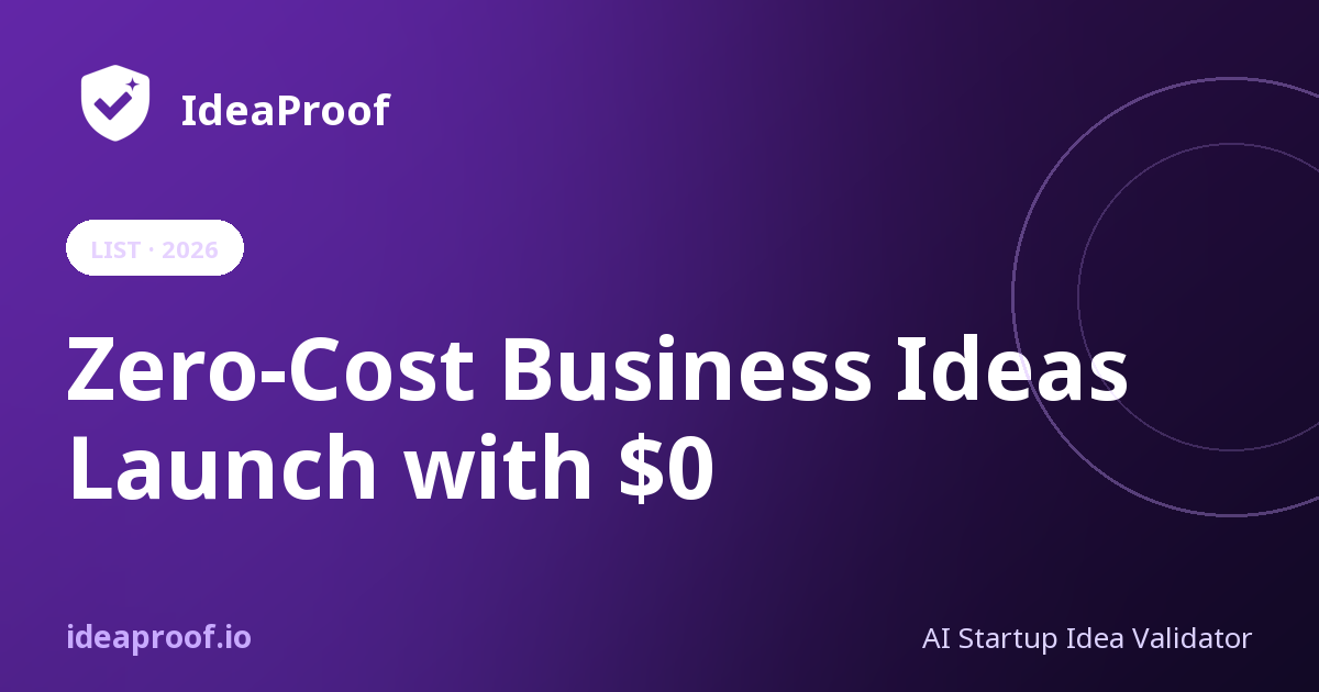 Zero Business Rates 50 Zero-Cost Business Ideas for 2026 | Start With $0 Today